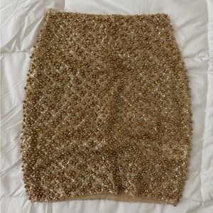 Oh Polly Elegant Gold Beaded Skirt